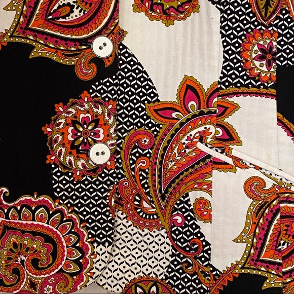 CHICO’S Women's Fully Lined Multi-Color Paisley Button Up Blazer Jacket Size 16 - Picture 4 of 6